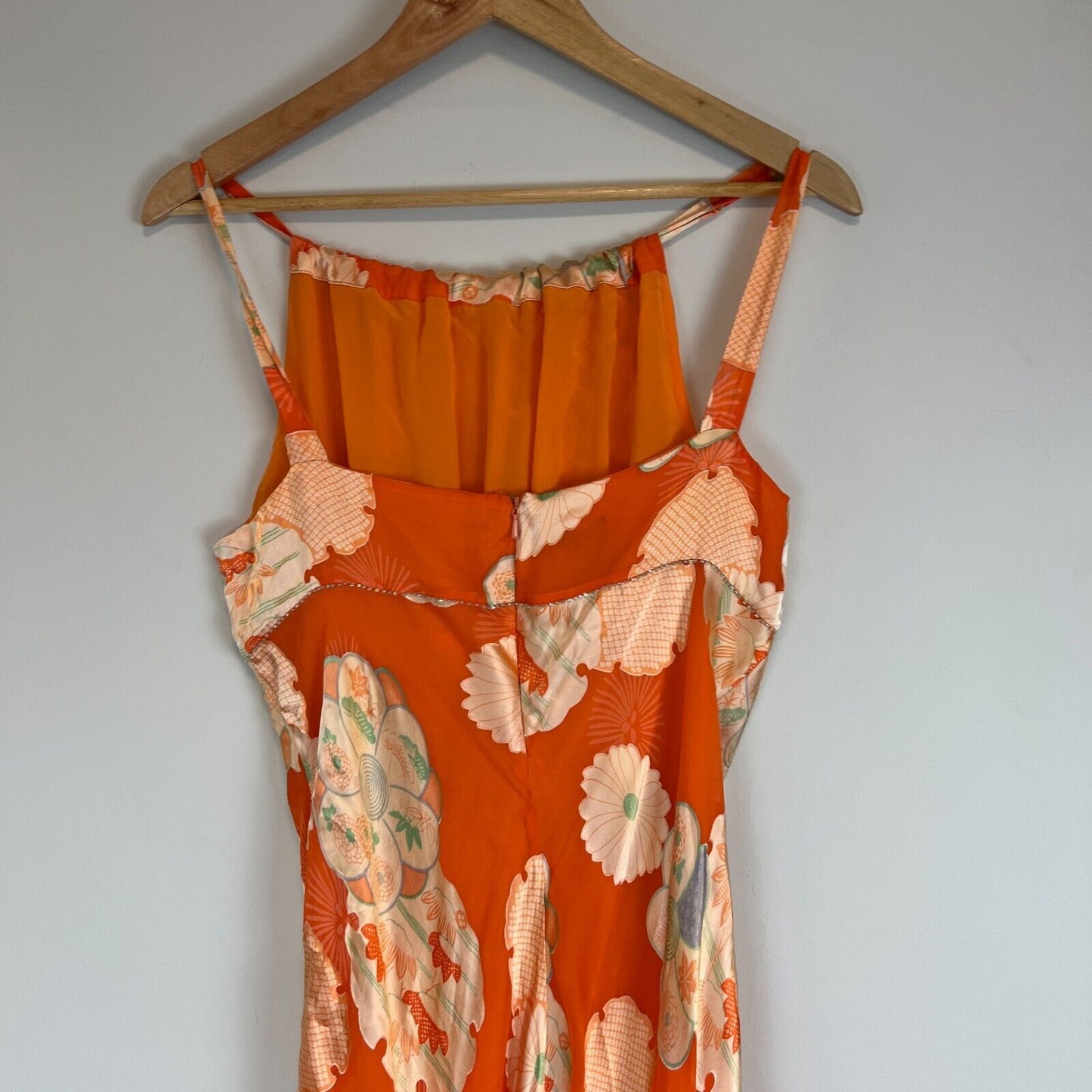 Muse Womens Orange 100% Silk Dress Size 8