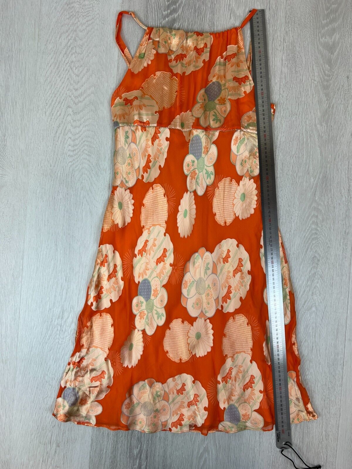 Muse Womens Orange 100% Silk Dress Size 8