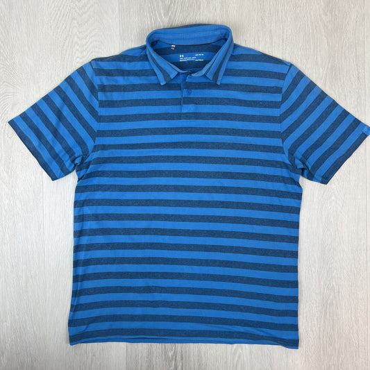 Under Armour Mens Striped Golf Polo Shirt Size Large