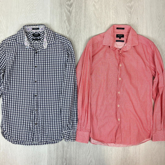 Oxford Mens Long Sleeve Button Up Shirt Size Small (2 Shirts)