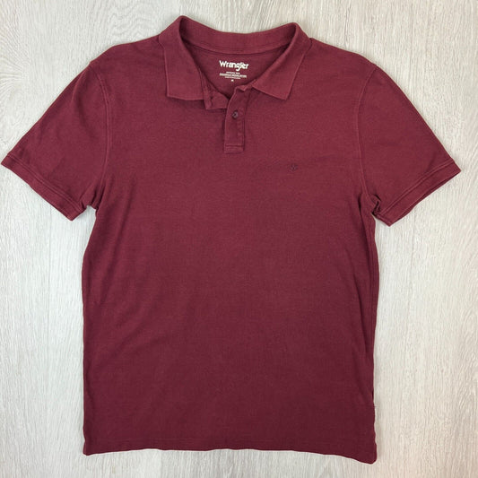 Wrangler Mens Maroon Polo Shirt Size Medium