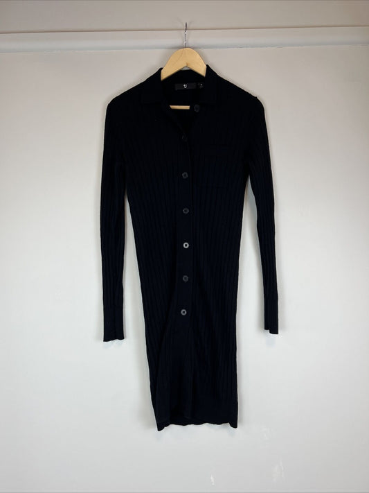 Uniqlo Jil Sander +J Womens Black Wool Knitted Long Sleeve Dress Size M