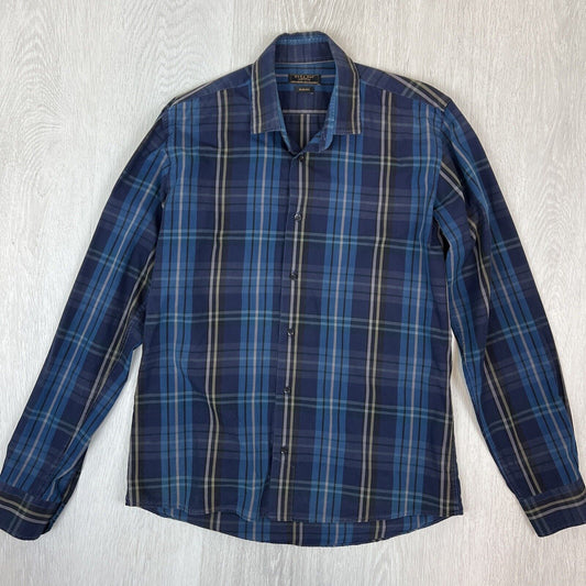 Zara Mens Long Sleeve Slim Fit Button Up Shirt Size Medium