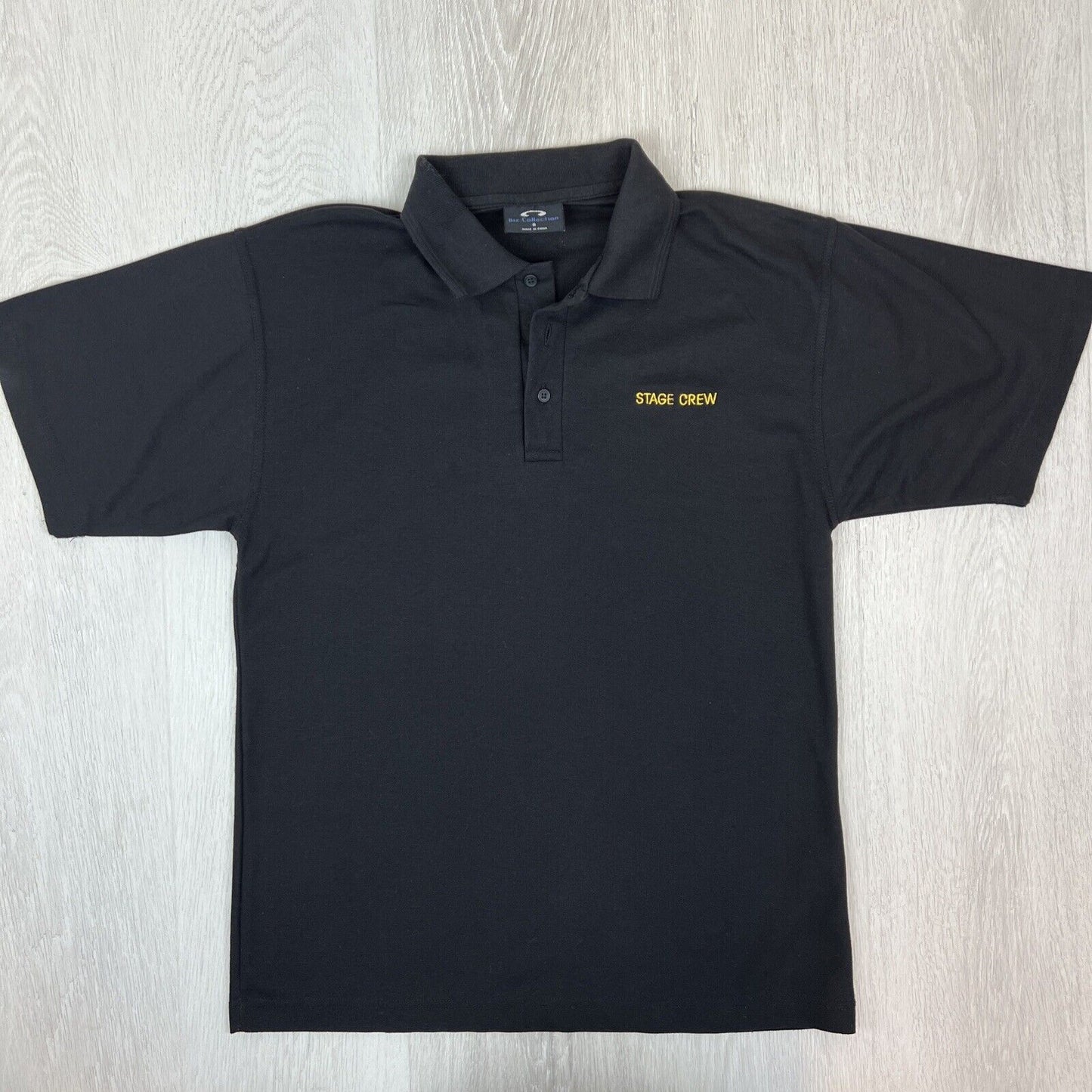 Biz Collection Black STAGE CREW Polo Shirt Size Small