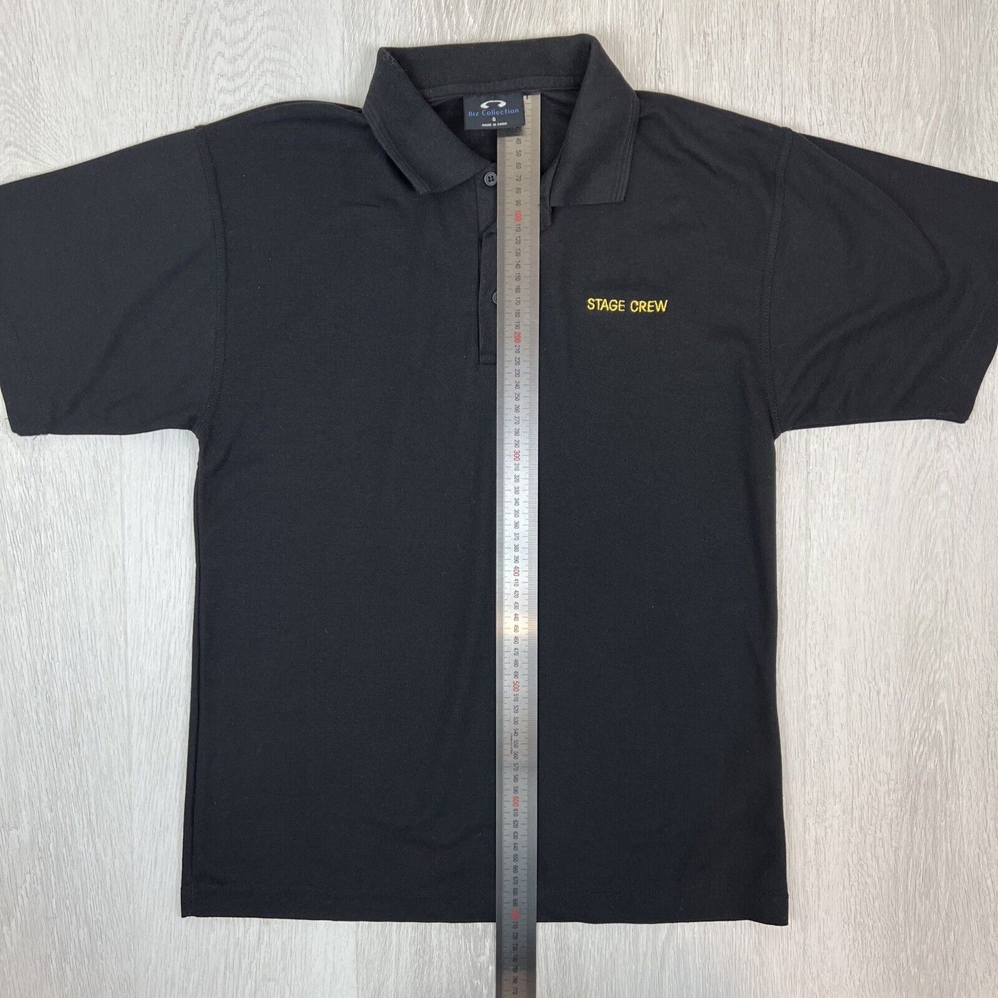 Biz Collection Black STAGE CREW Polo Shirt Size Small