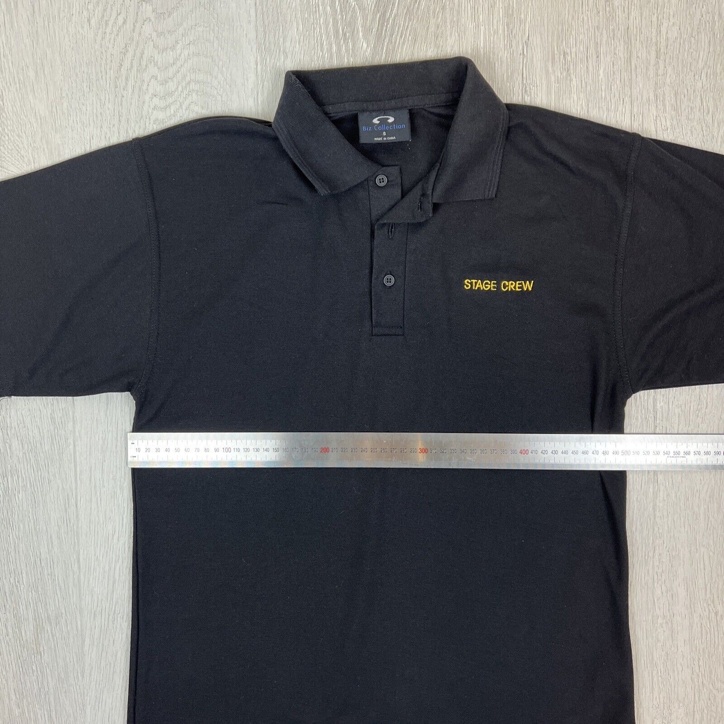 Biz Collection Black STAGE CREW Polo Shirt Size Small