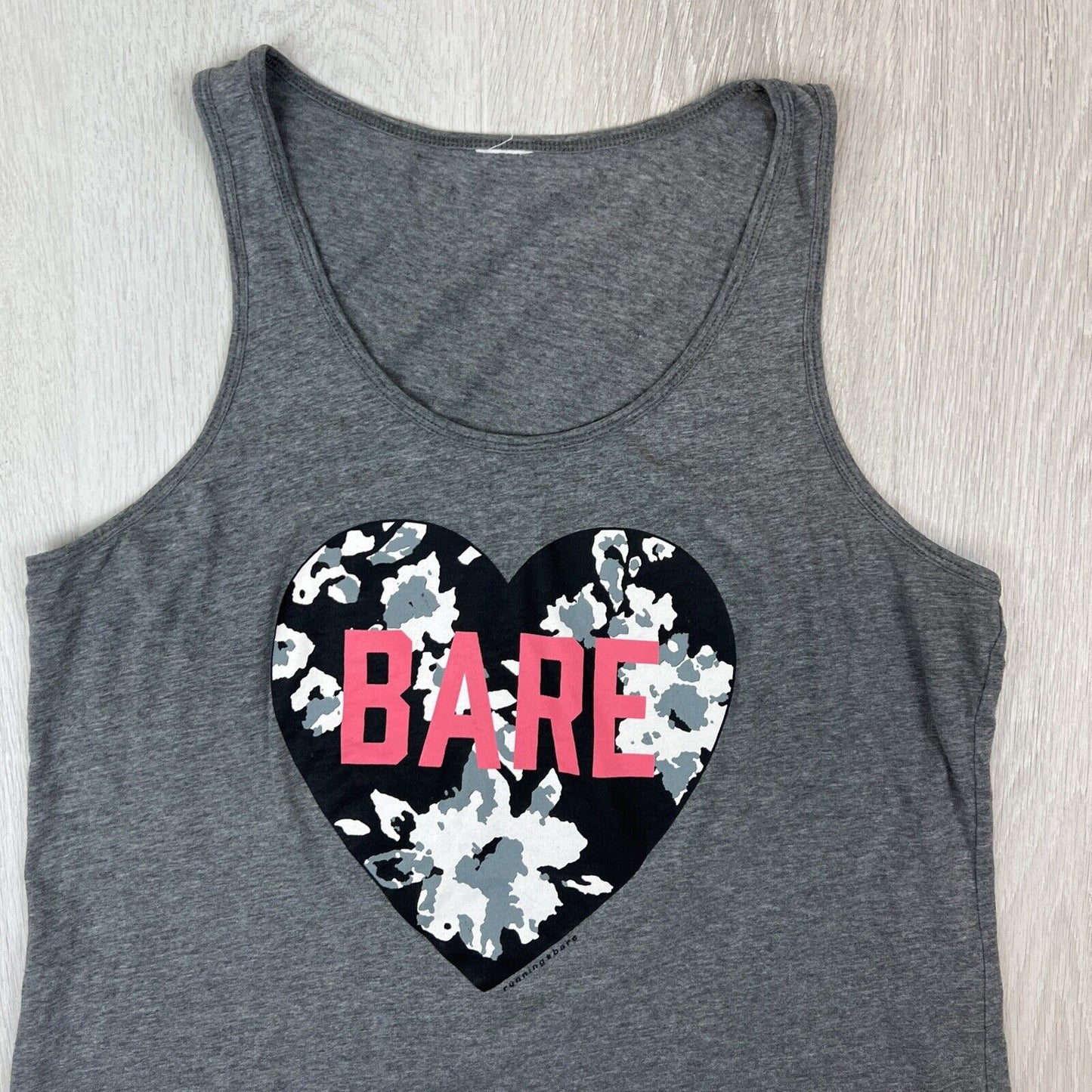 Running Bare Womens Grey Workout Tank Top Size 14