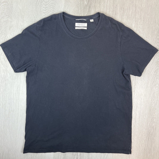 Trennery Mens Short Sleeve Organic Cotton Black T-Shirt Size Large