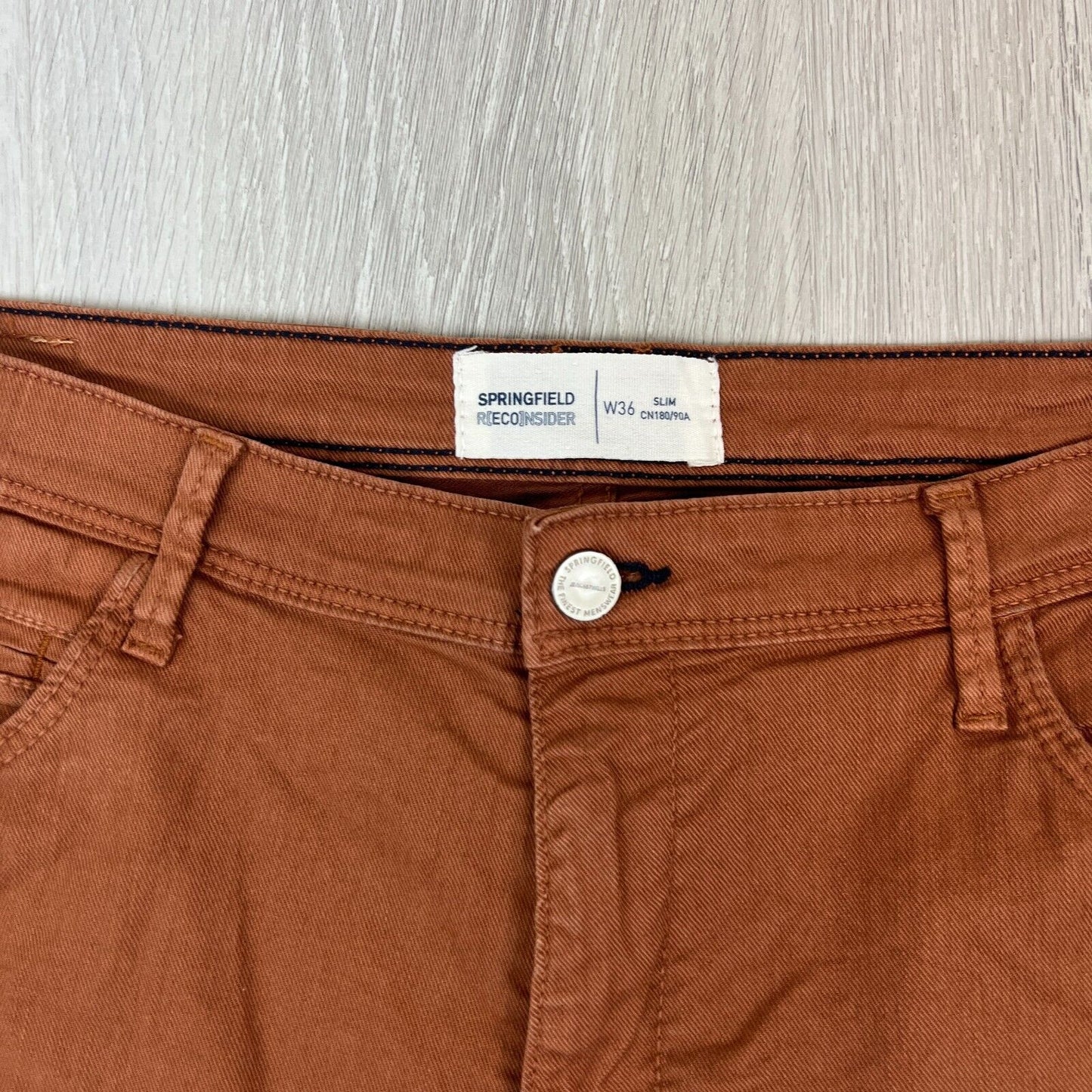 Springfield Mens Brown Denim Shorts Size 36