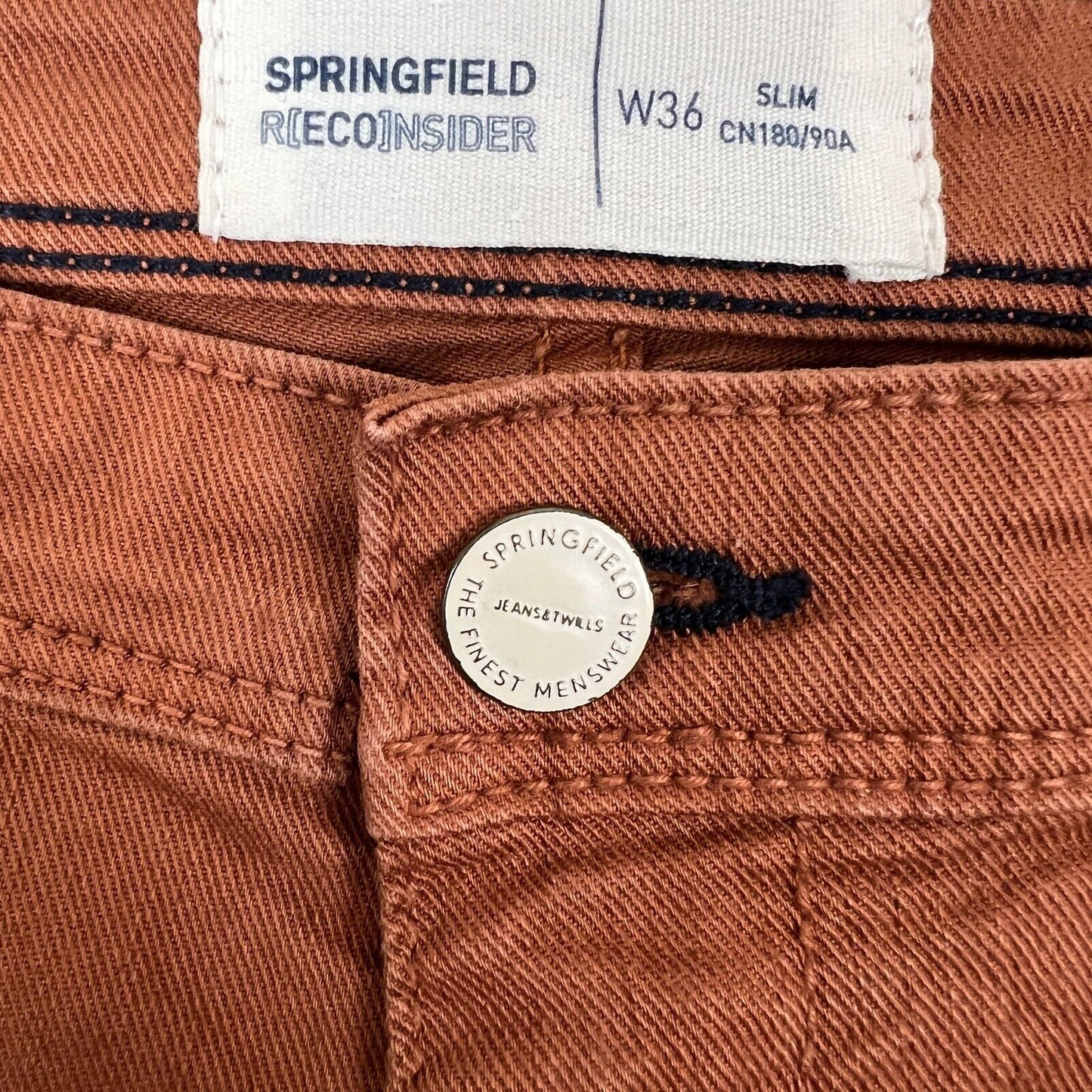 Springfield Mens Brown Denim Shorts Size 36