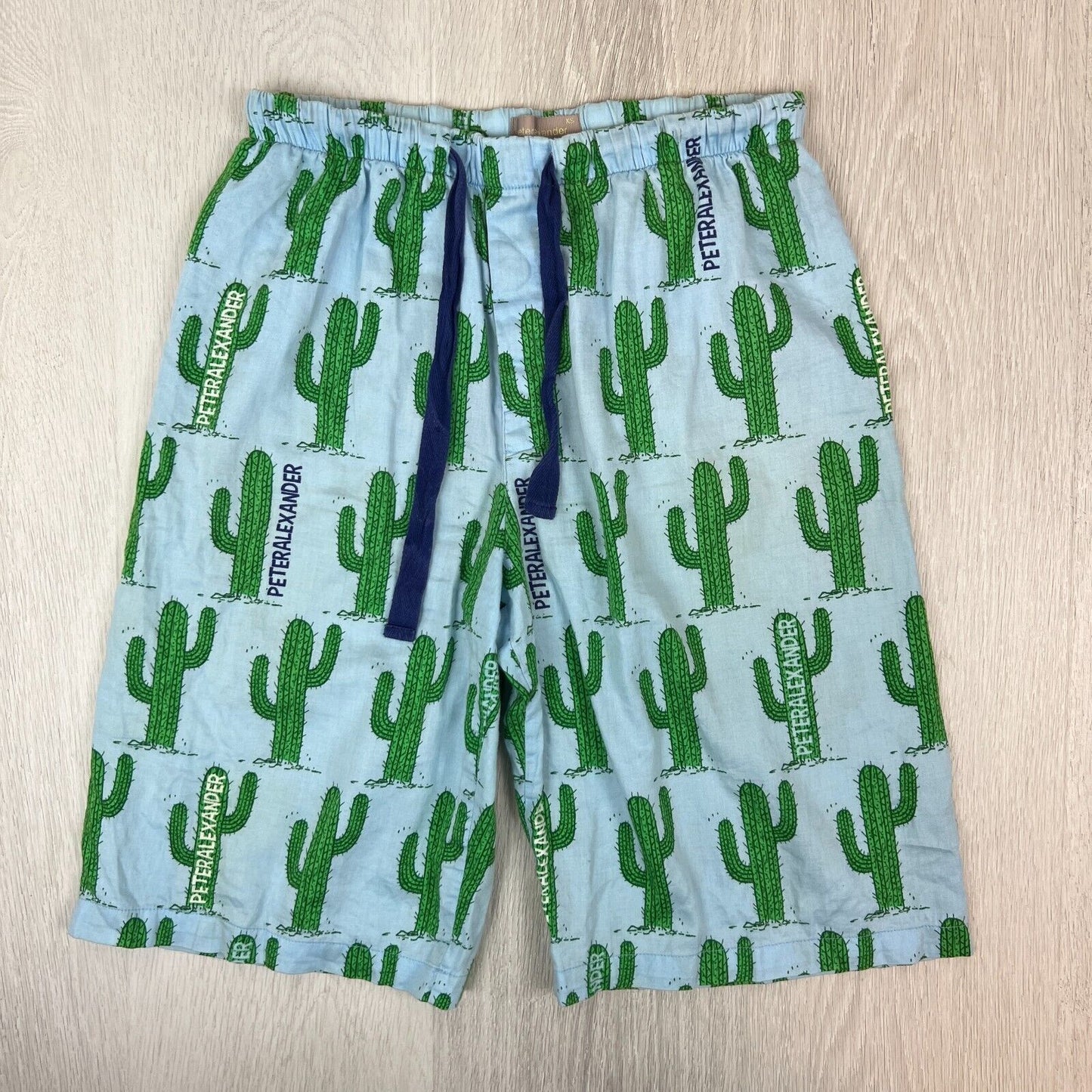 Peter Alexander Cactus Pattern Long Sleeve Blue Shorts Size XS