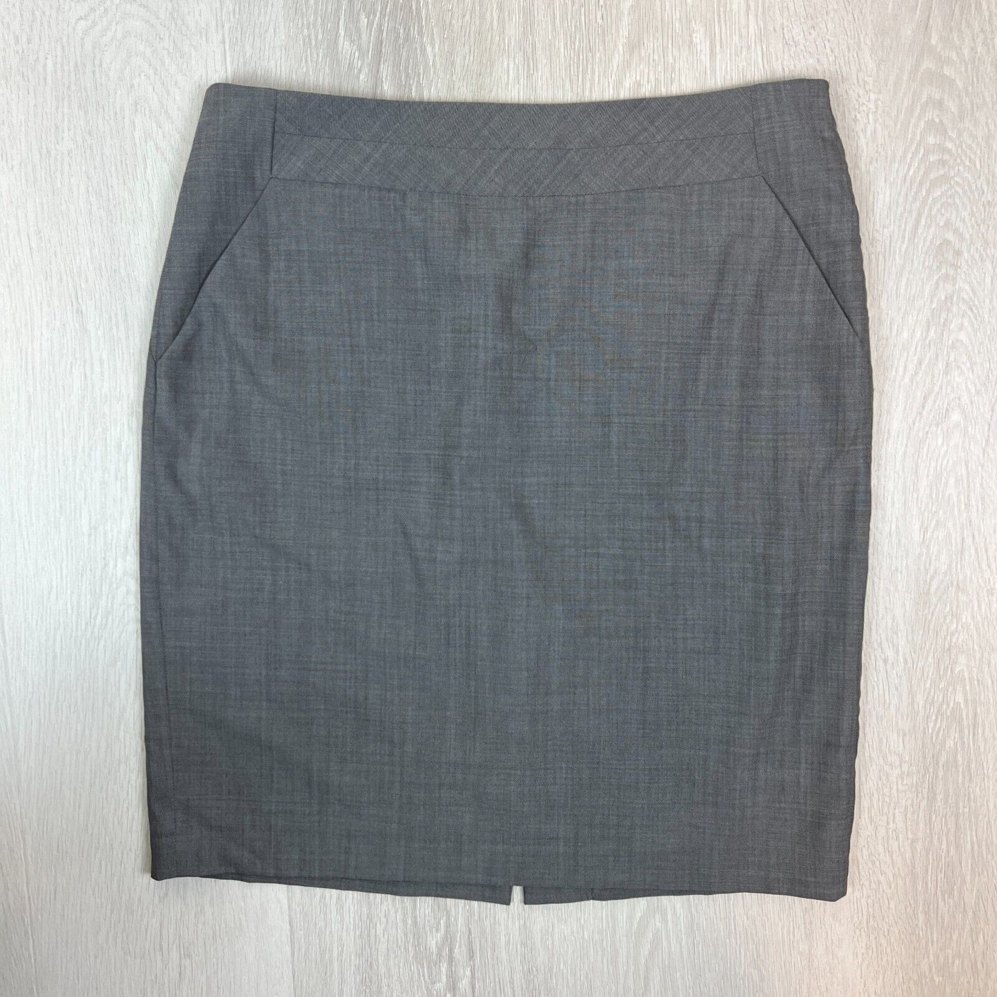 Arthur Galan Womens Wool Grey Pencil Straight Skirt Size 14