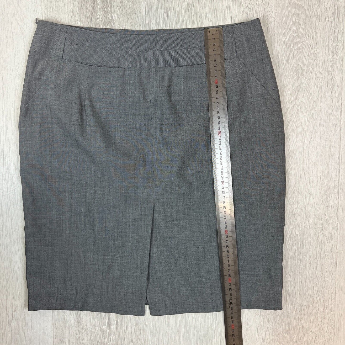 Arthur Galan Womens Wool Grey Pencil Straight Skirt Size 14