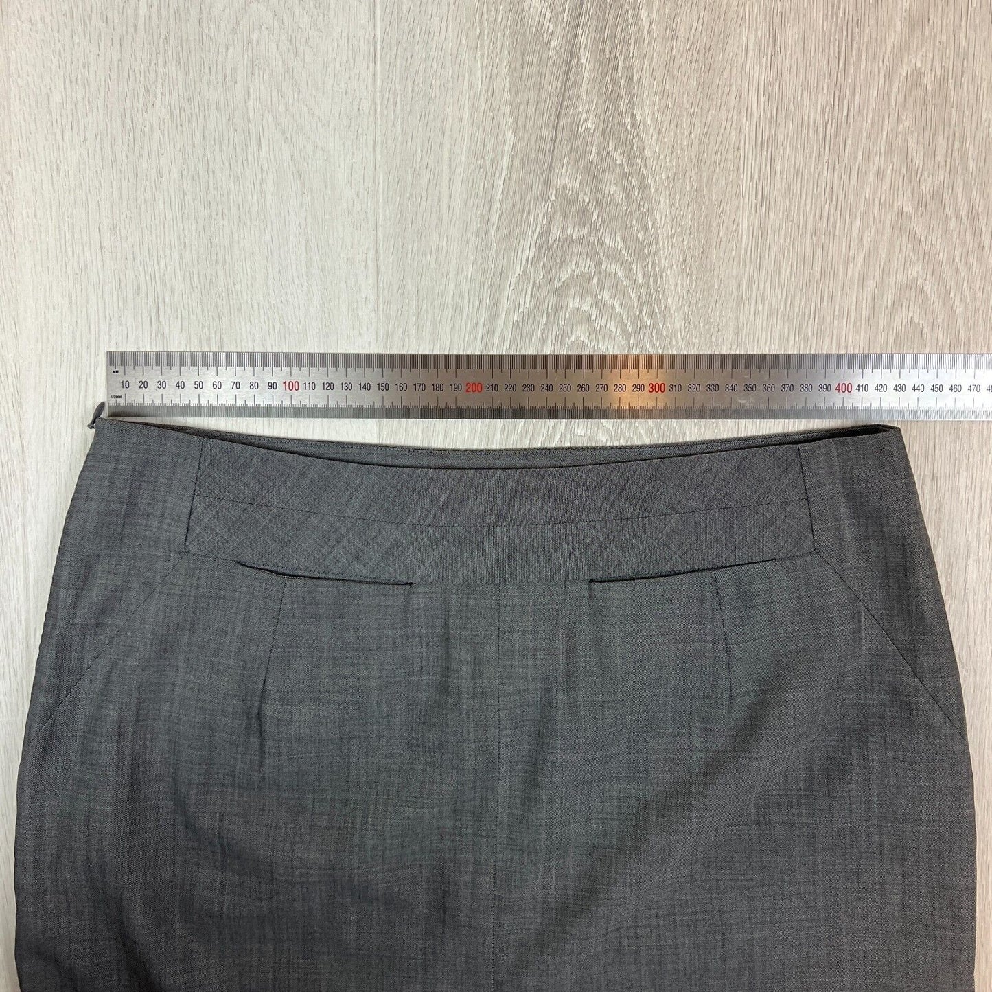 Arthur Galan Womens Wool Grey Pencil Straight Skirt Size 14