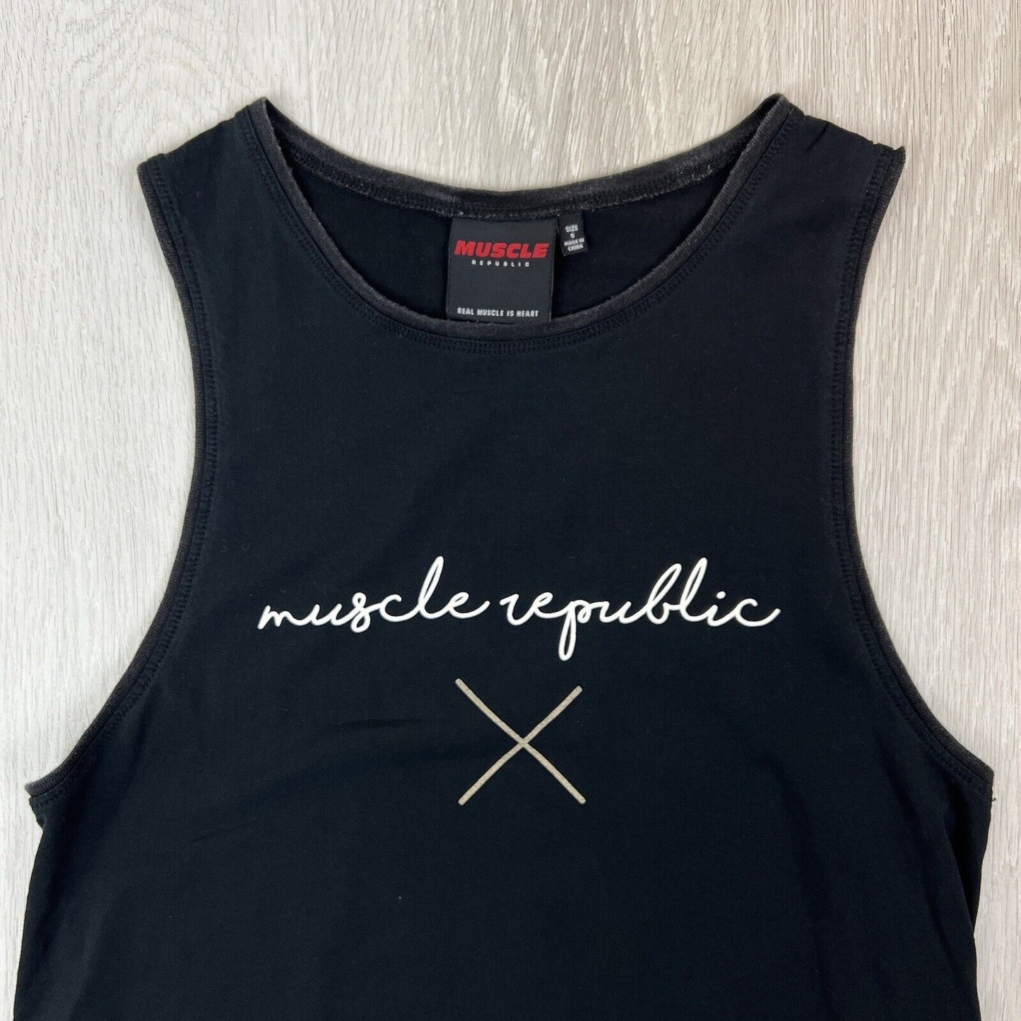 Muscle Republic Womens Black Tank Top Singlet Size Small