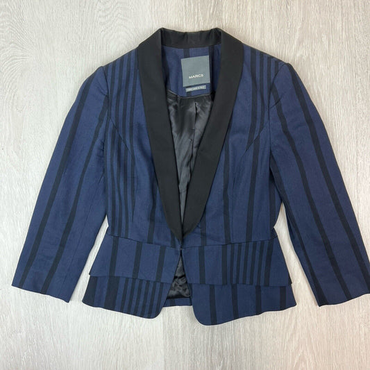 MARCS Womens Striped Blazer Suit Jacket Size 6