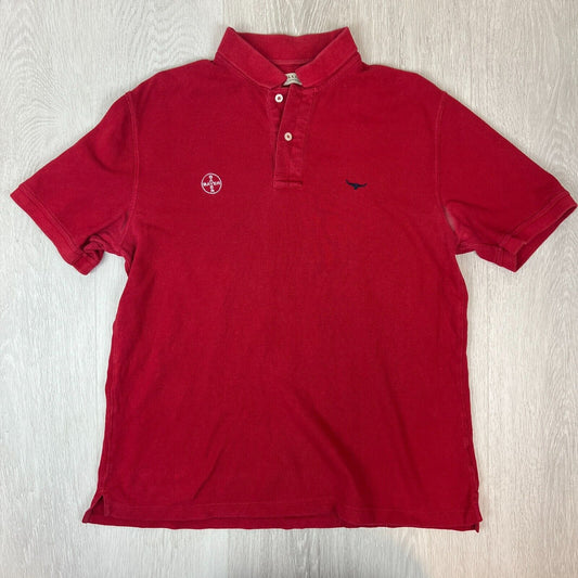 R.M. Williams Mens Red Polo Shirt Size Medium (Deodorant Issue under 1 arm)