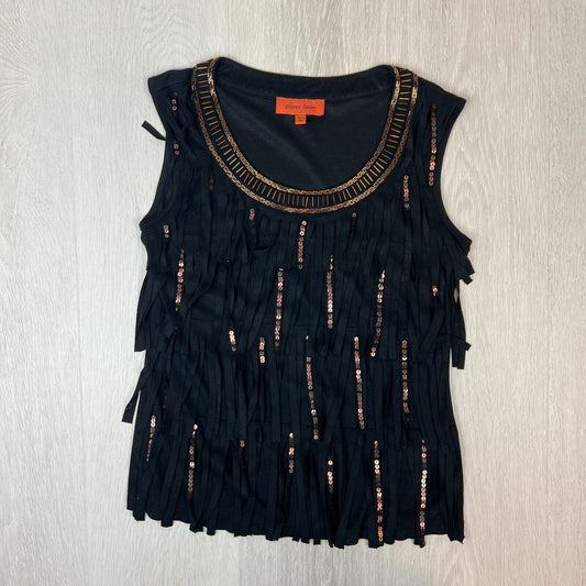 Piper Lane Womens Black Tassel Tank Top Size 8