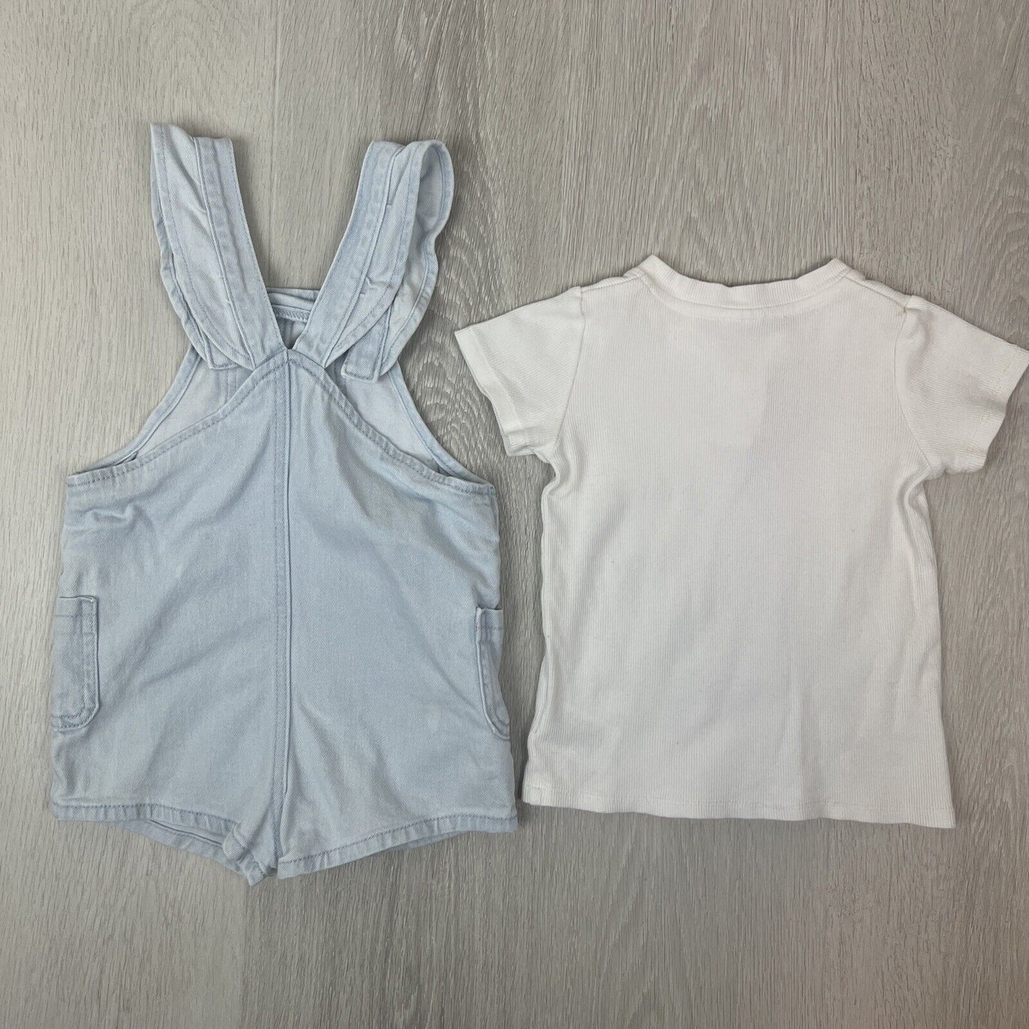 Seed Heritage Babies Denim Dungarees Size 12-18 Months & White Tee 18-24