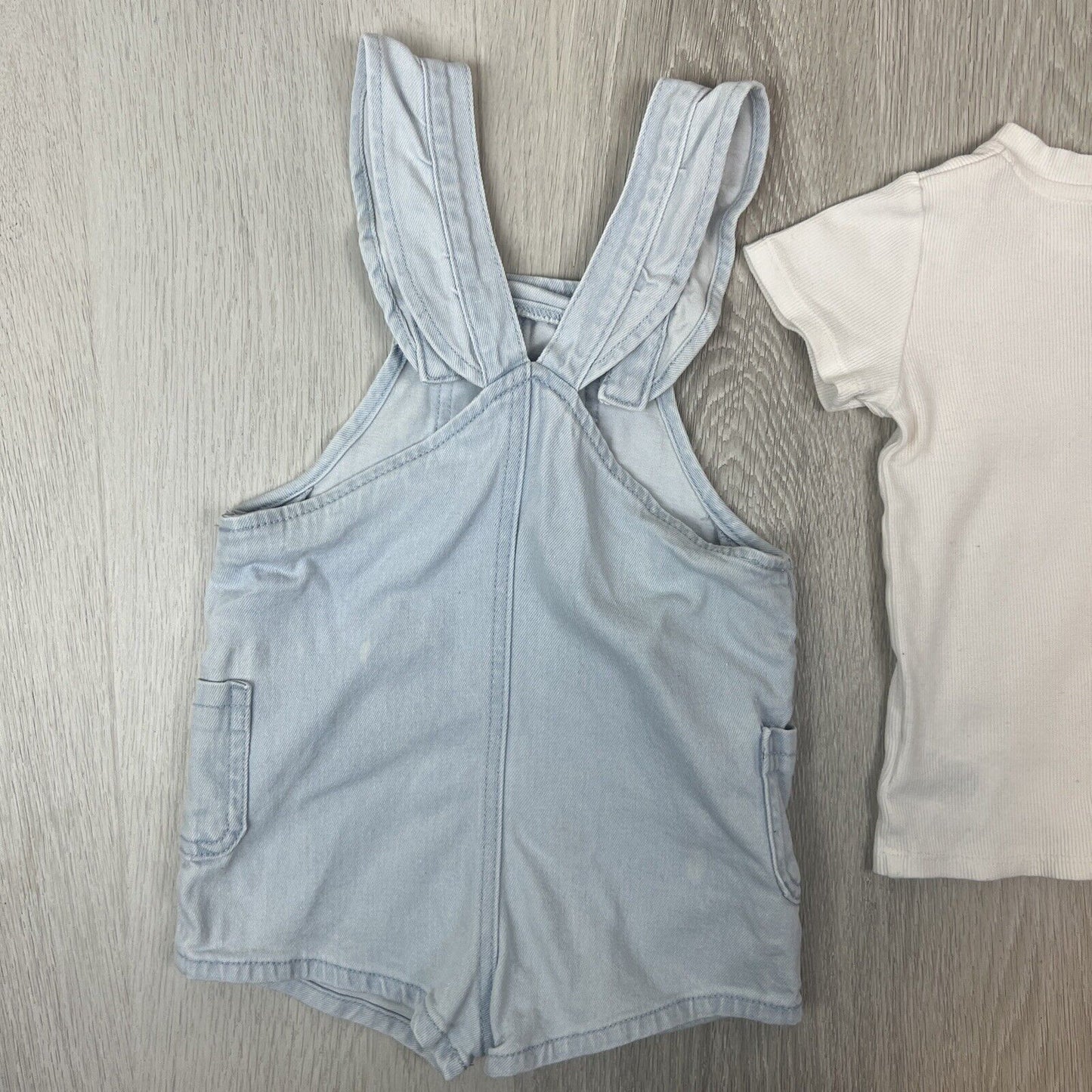 Seed Heritage Babies Denim Dungarees Size 12-18 Months & White Tee 18-24