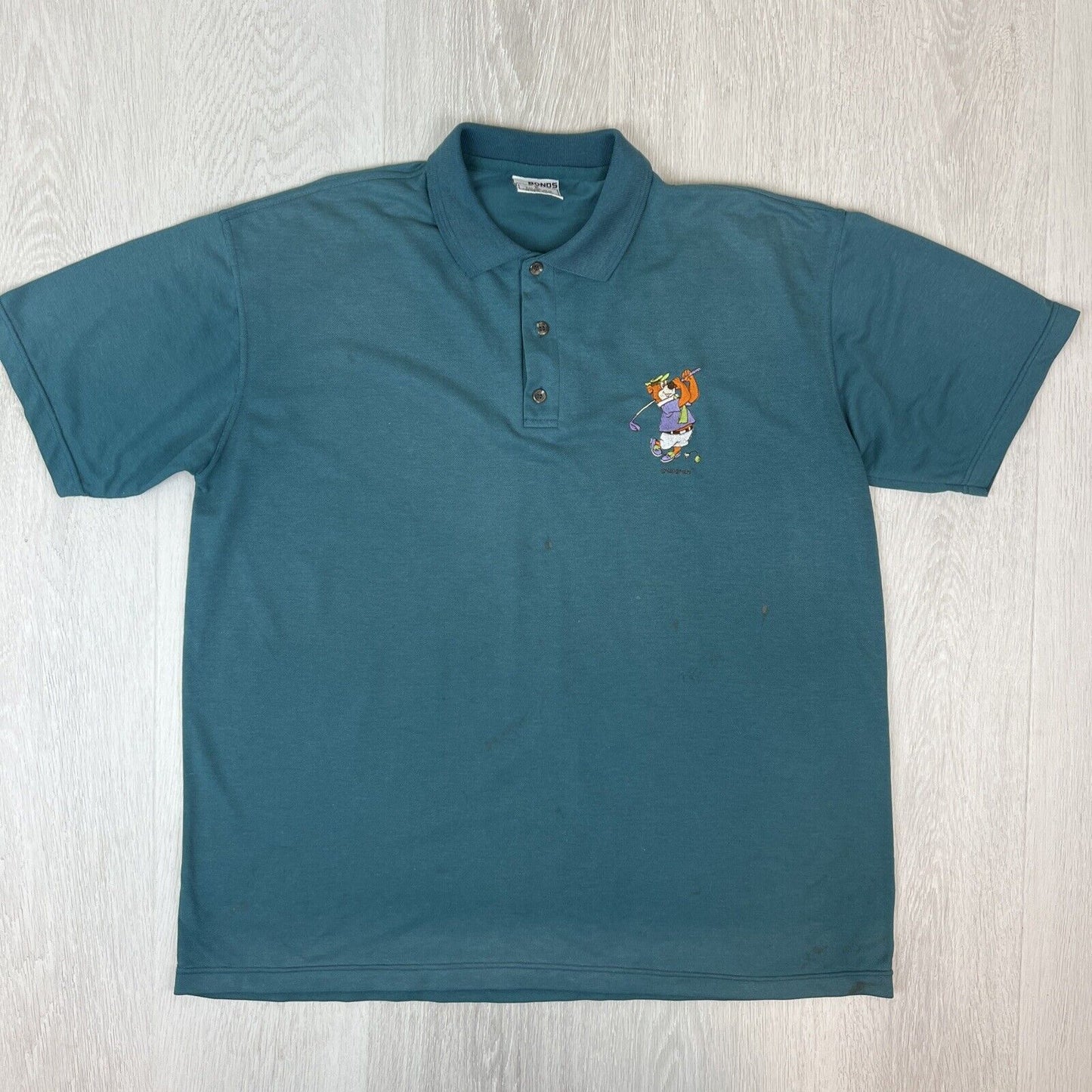 Vintage Bonds Mens Yogi Bear Golf Embroidered Polo Shirt Size XL