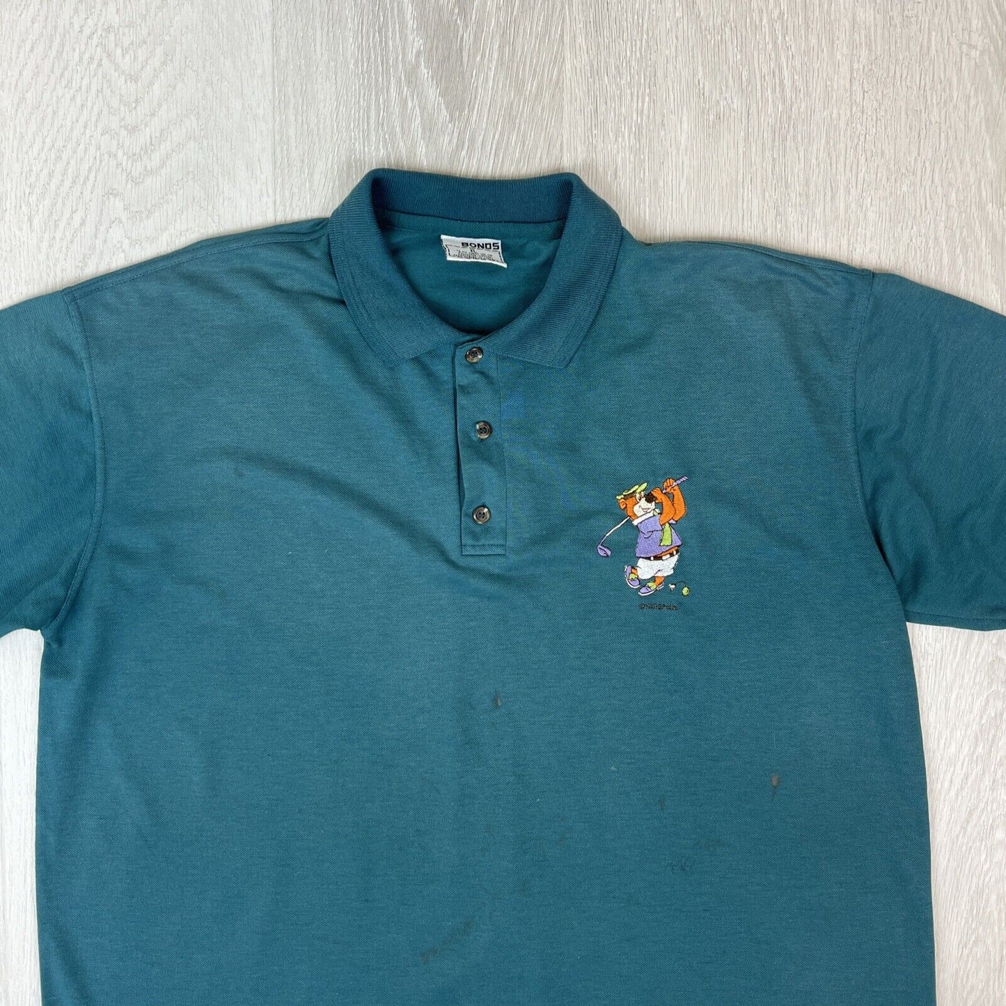 Vintage Bonds Mens Yogi Bear Golf Embroidered Polo Shirt Size XL