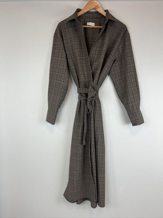 Scanlan Theodore Womens Long Sleeve Tartan Wrap Dress Size 10