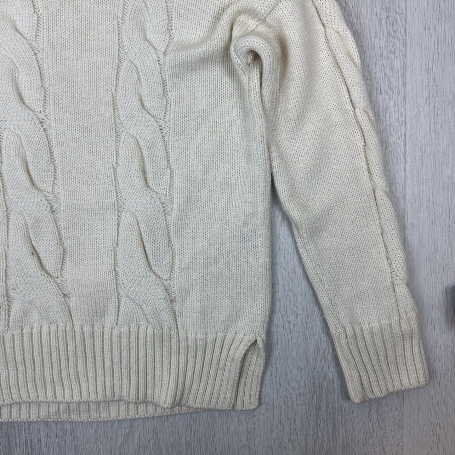 Aklanda Womens Cream Pullover Knitted Merino Wool Jumper Size Medium AUS Made