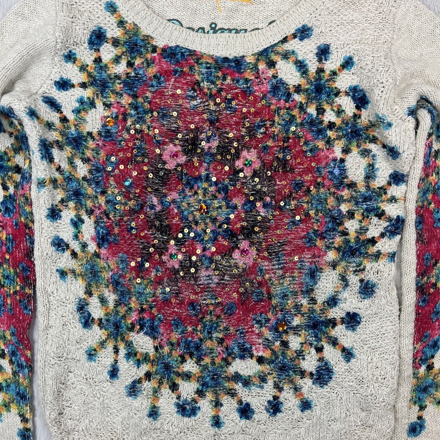 Desigual Womens Knitted Pullover Jumper Sweater Size Small