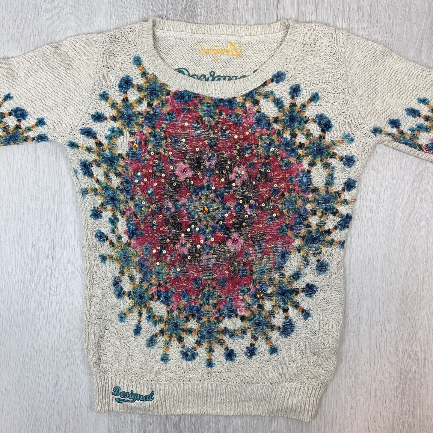 Desigual Womens Knitted Pullover Jumper Sweater Size Small