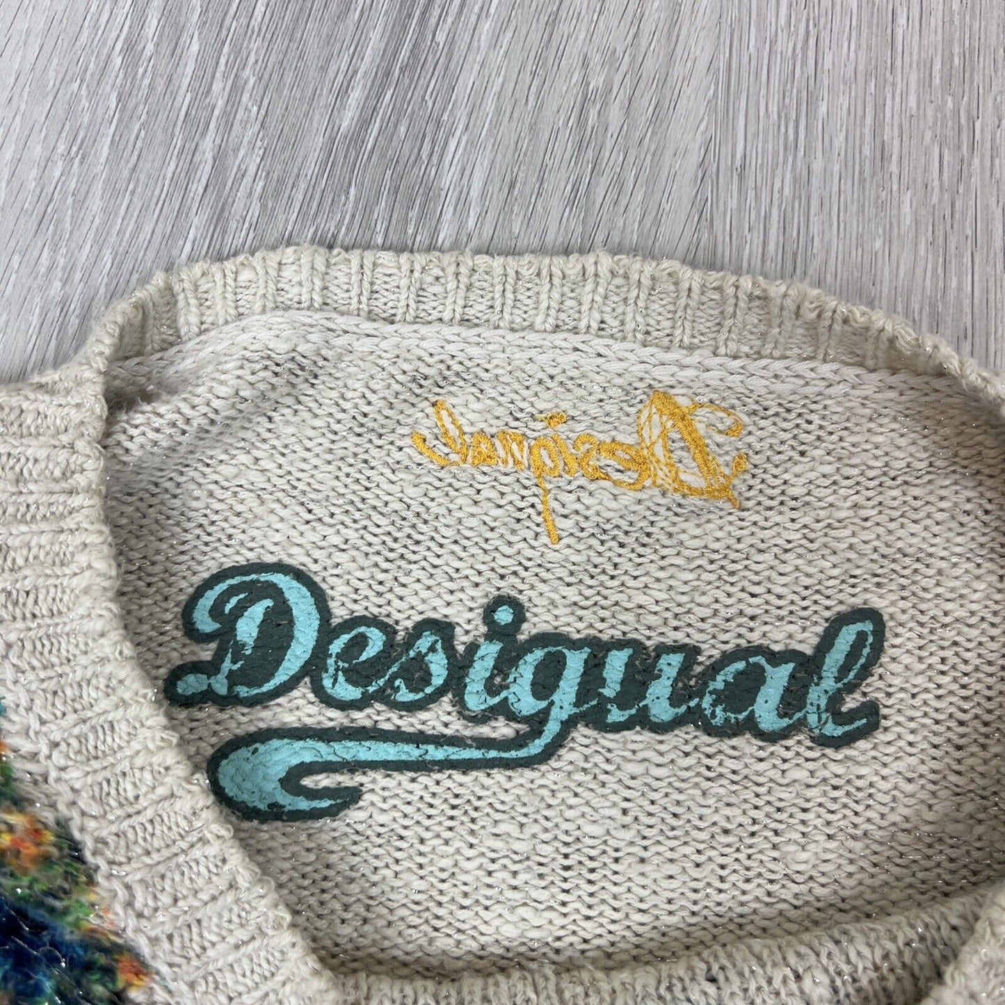 Desigual Womens Knitted Pullover Jumper Sweater Size Small