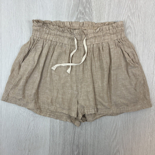 Glassons Womens Brown Linen Blend Shorts Size 8