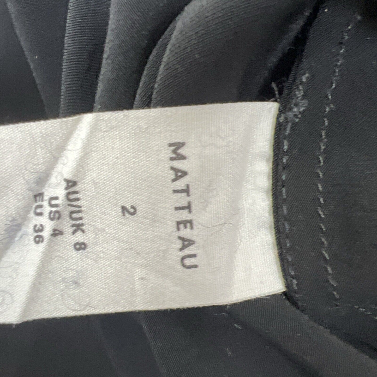 Matteau Womens Black Long Satin Skirt Size 2 (Pls Read Desc)