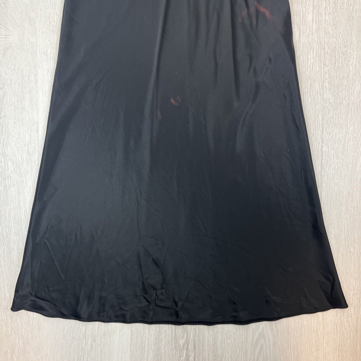 Matteau Womens Black Long Satin Skirt Size 2 (Pls Read Desc)