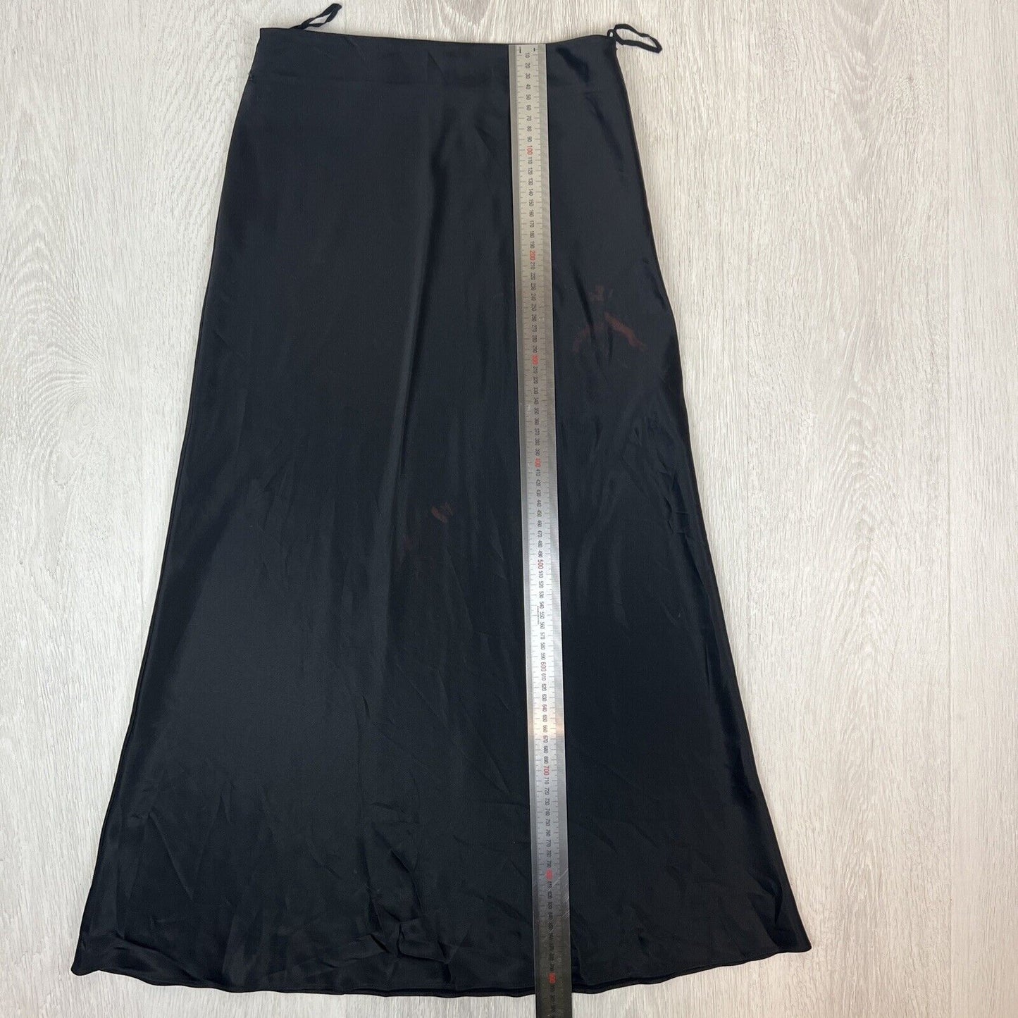 Matteau Womens Black Long Satin Skirt Size 2 (Pls Read Desc)