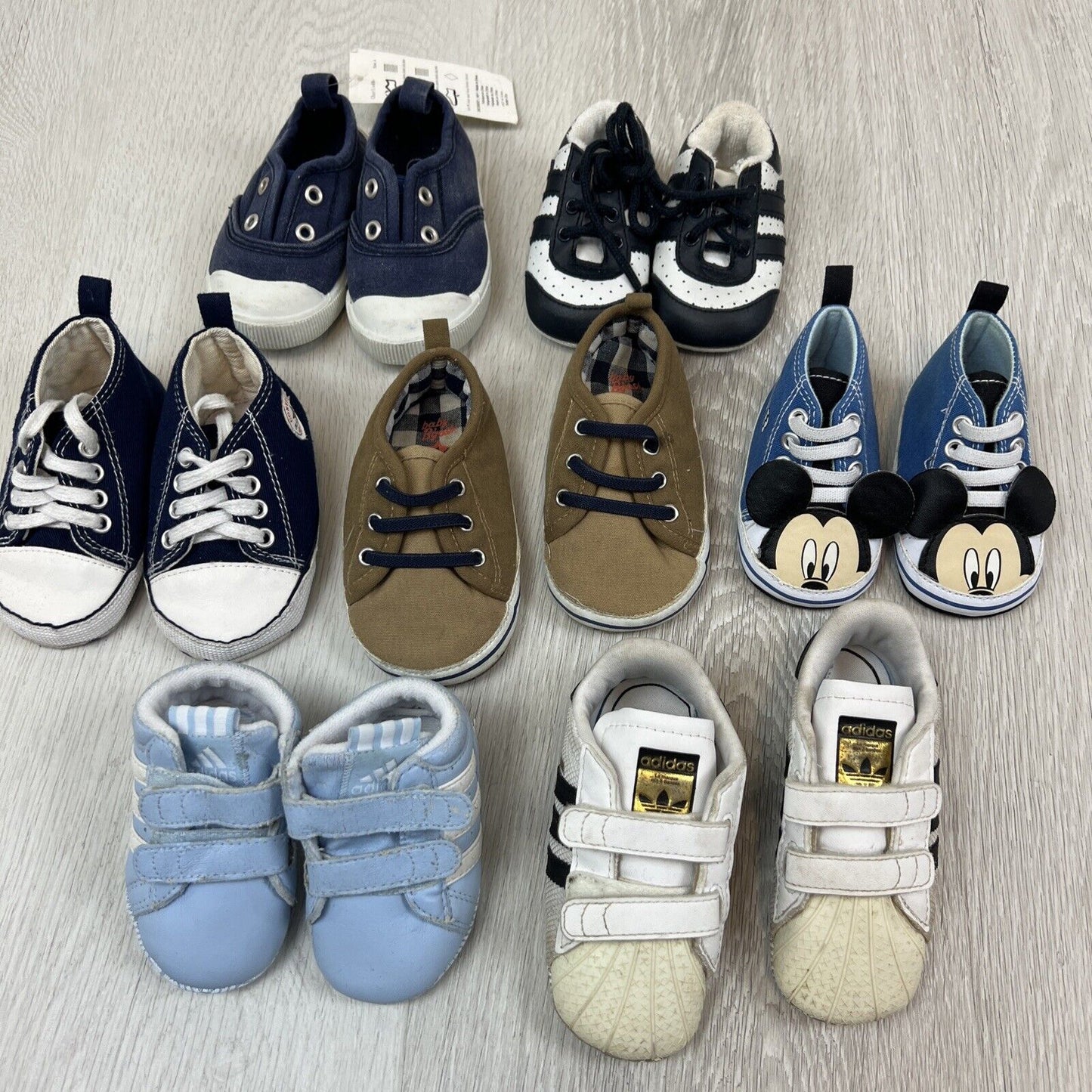 Babies Shoe Bundle - adidas, Converse Oshkosh, Disney Etc - Various Sizes