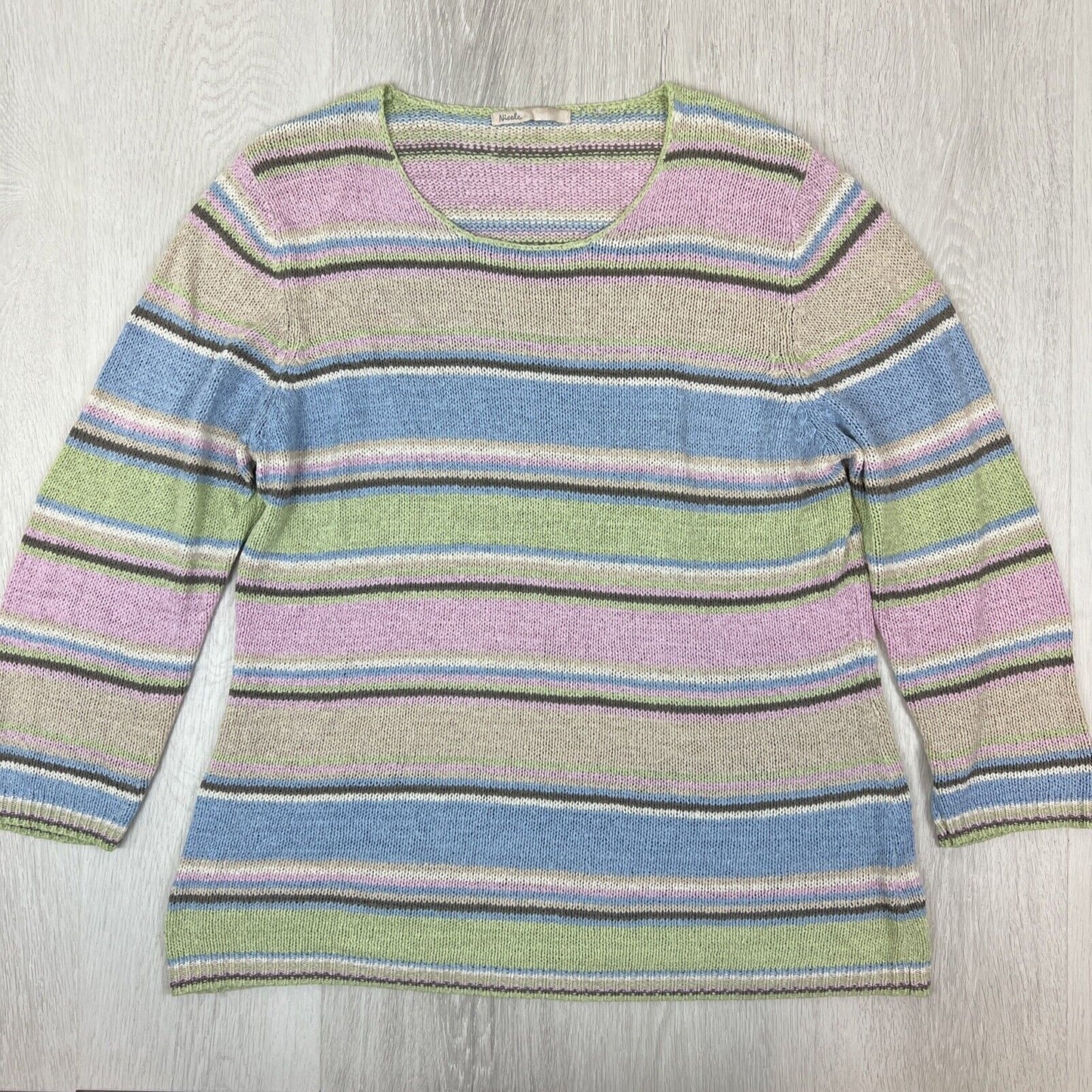 Nicole Womens Striped Knitted Sweater Size L/XL Approx