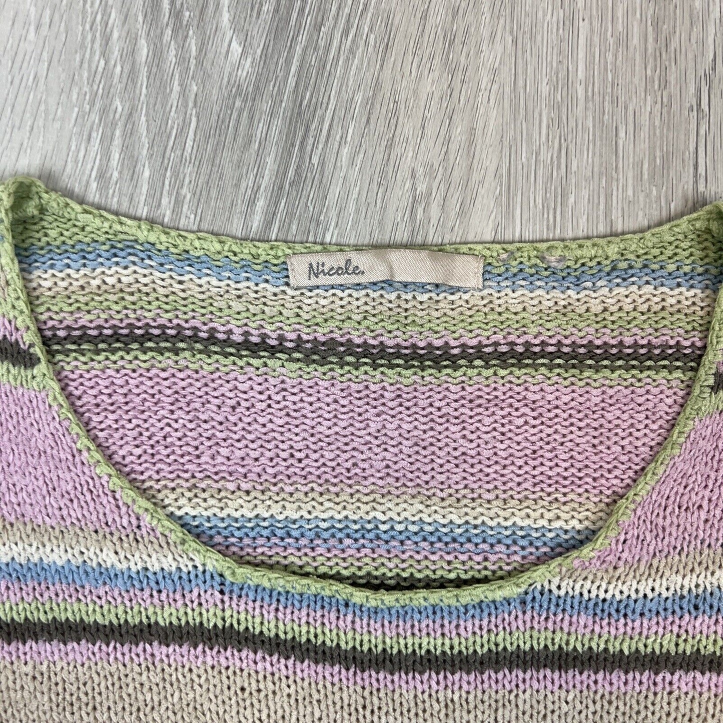 Nicole Womens Striped Knitted Sweater Size L/XL Approx