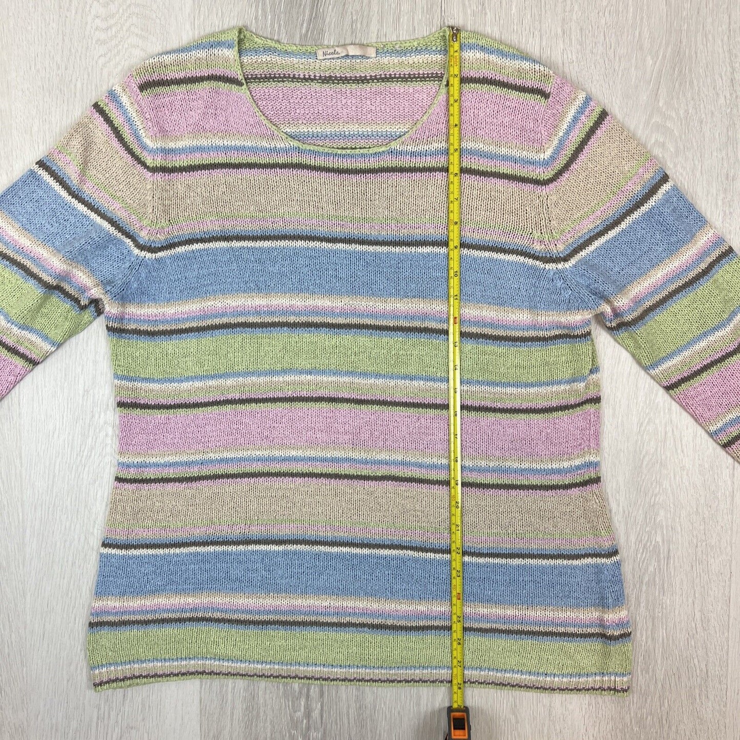 Nicole Womens Striped Knitted Sweater Size L/XL Approx