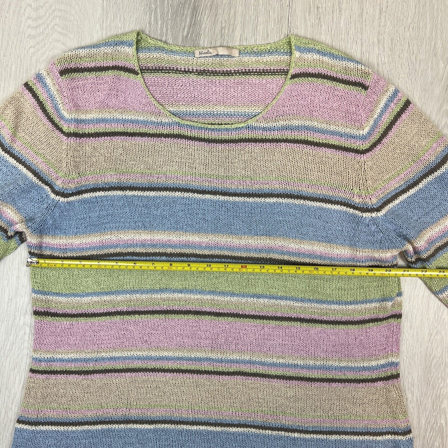 Nicole Womens Striped Knitted Sweater Size L/XL Approx