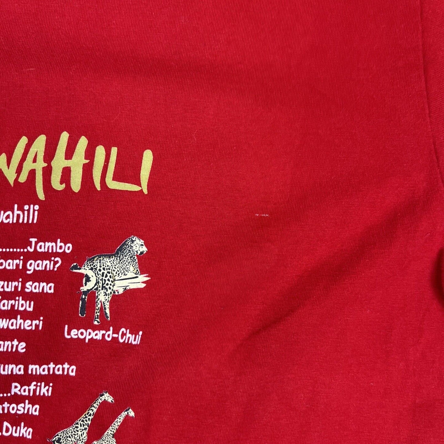 Learn Swahilli Mens Red T-Shirt Size Small Appeox