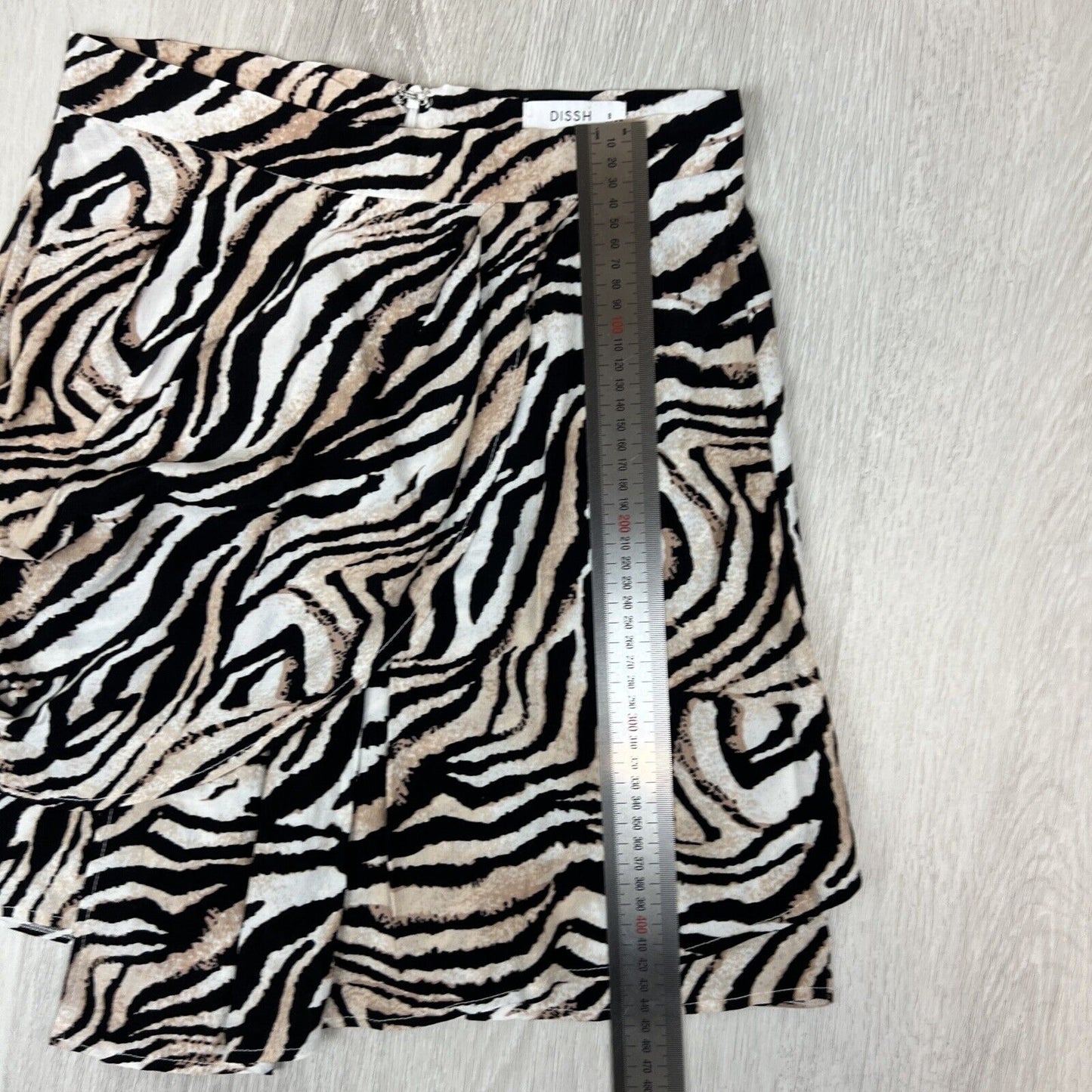 Dissh Womens Zebra Print Mini Skirt Size 8