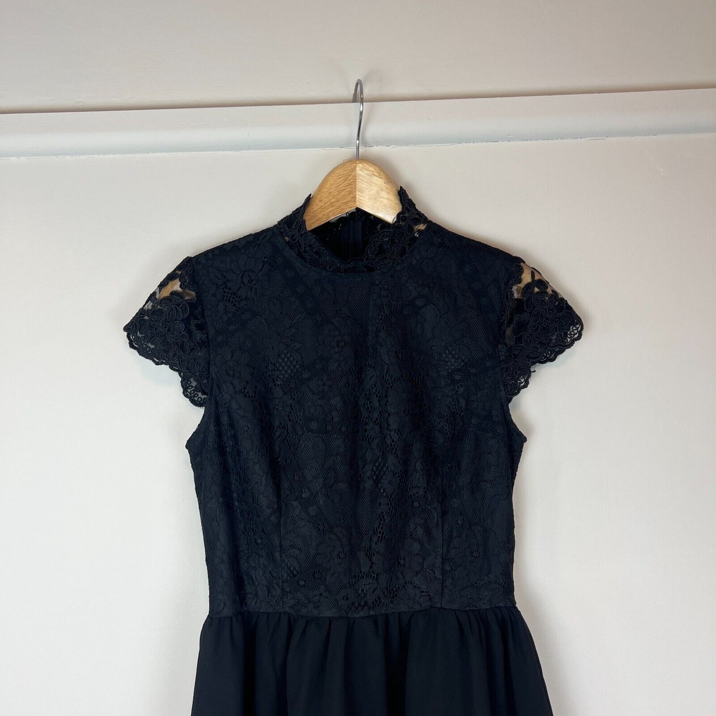 Missguided Womens Black Lace Fit & Flare Dress Size 10 UK
