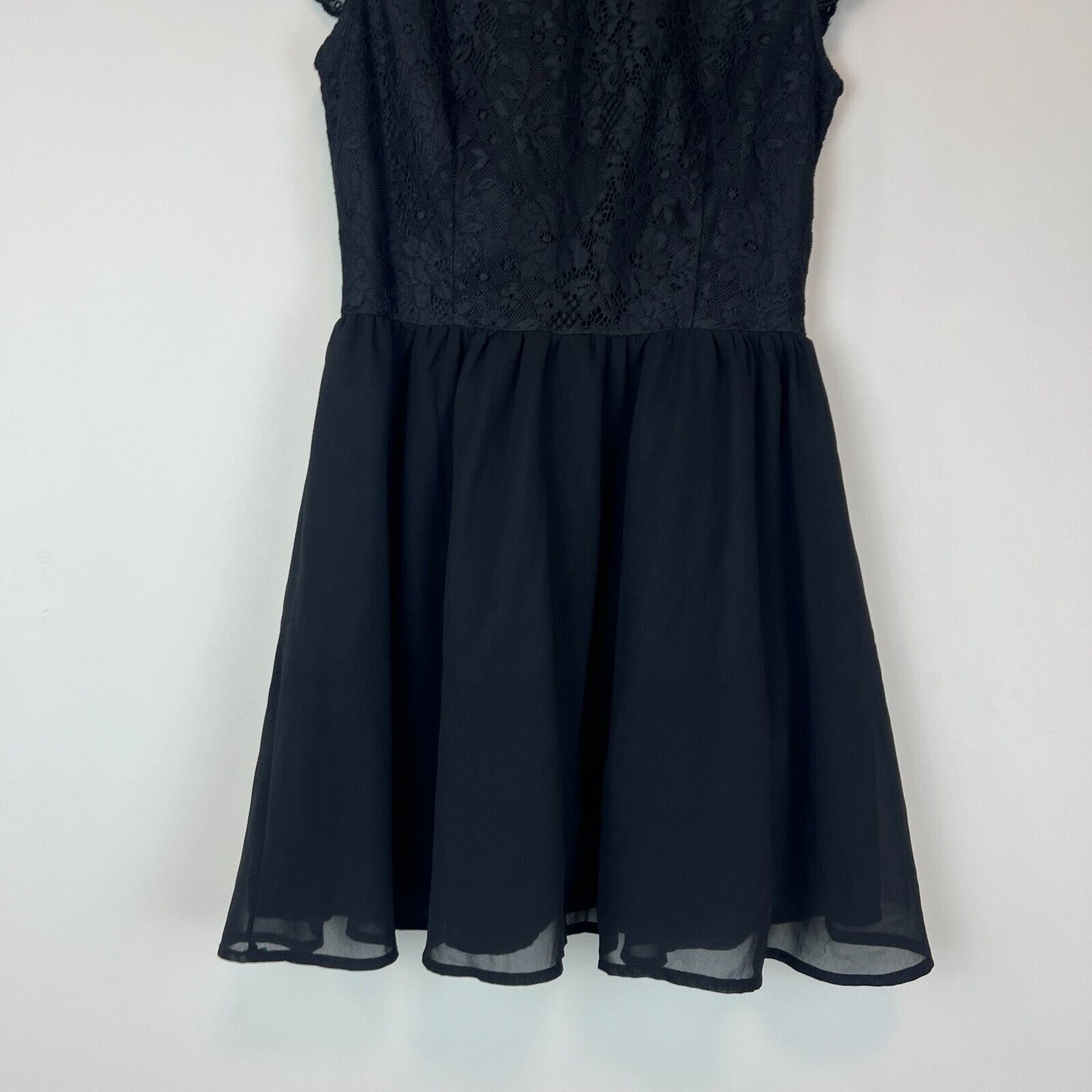 Missguided Womens Black Lace Fit & Flare Dress Size 10 UK