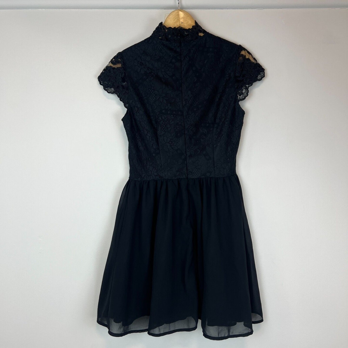 Missguided Womens Black Lace Fit & Flare Dress Size 10 UK