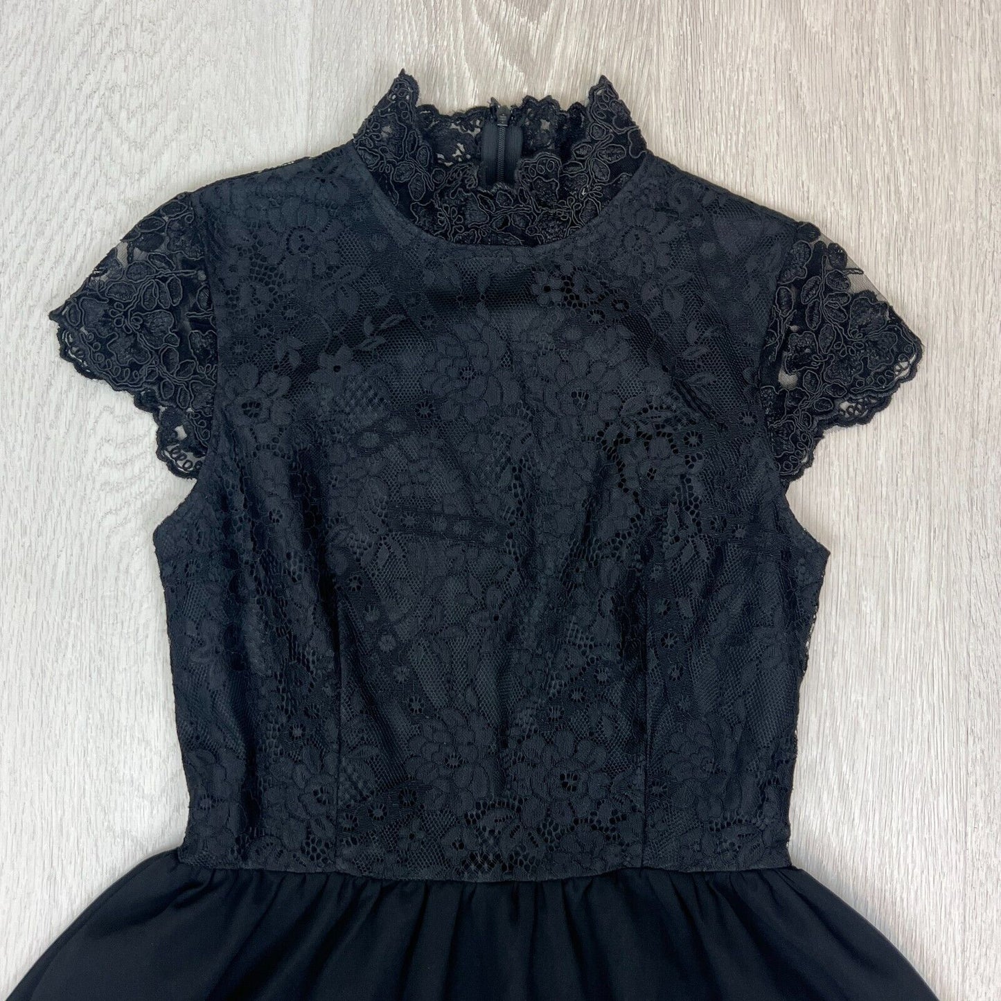 Missguided Womens Black Lace Fit & Flare Dress Size 10 UK