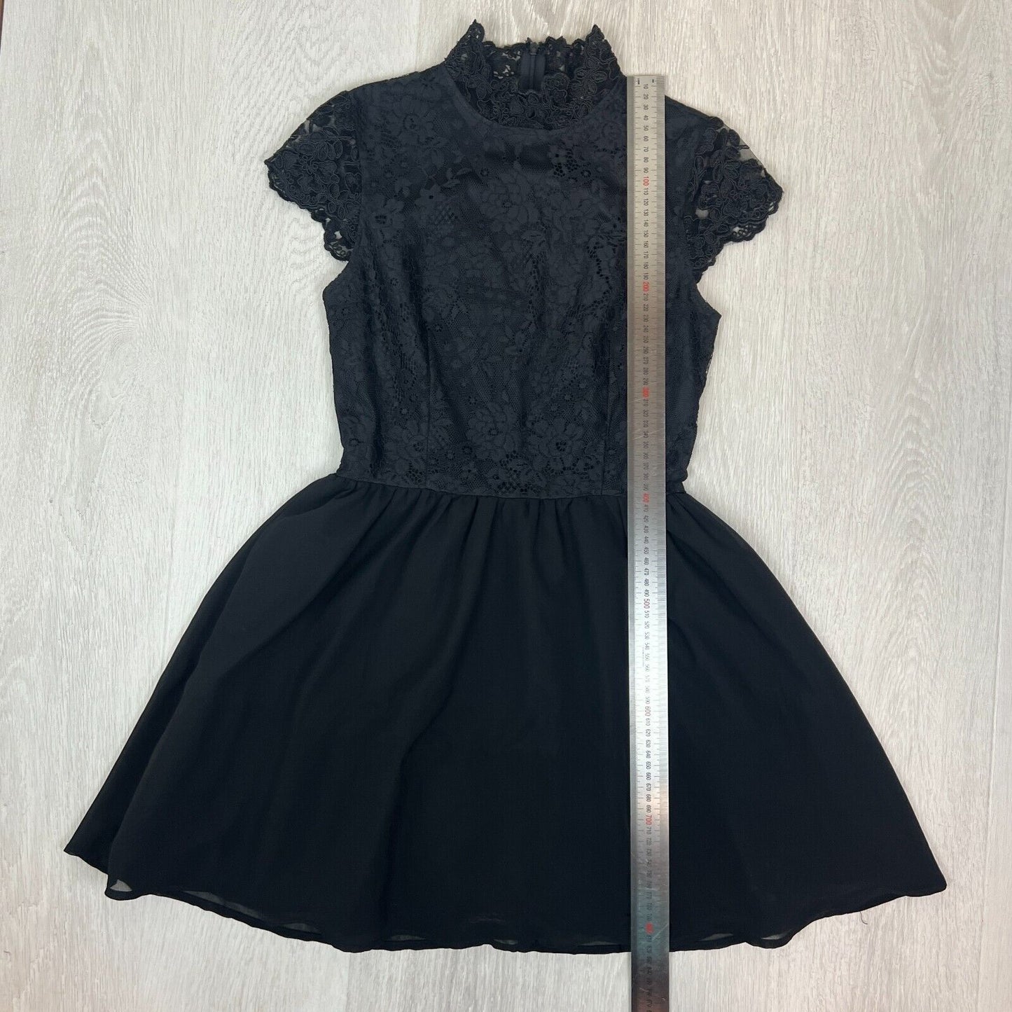 Missguided Womens Black Lace Fit & Flare Dress Size 10 UK