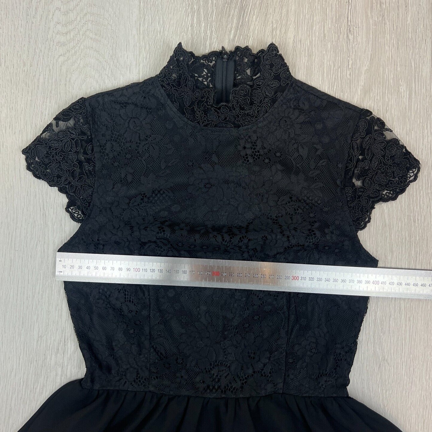 Missguided Womens Black Lace Fit & Flare Dress Size 10 UK