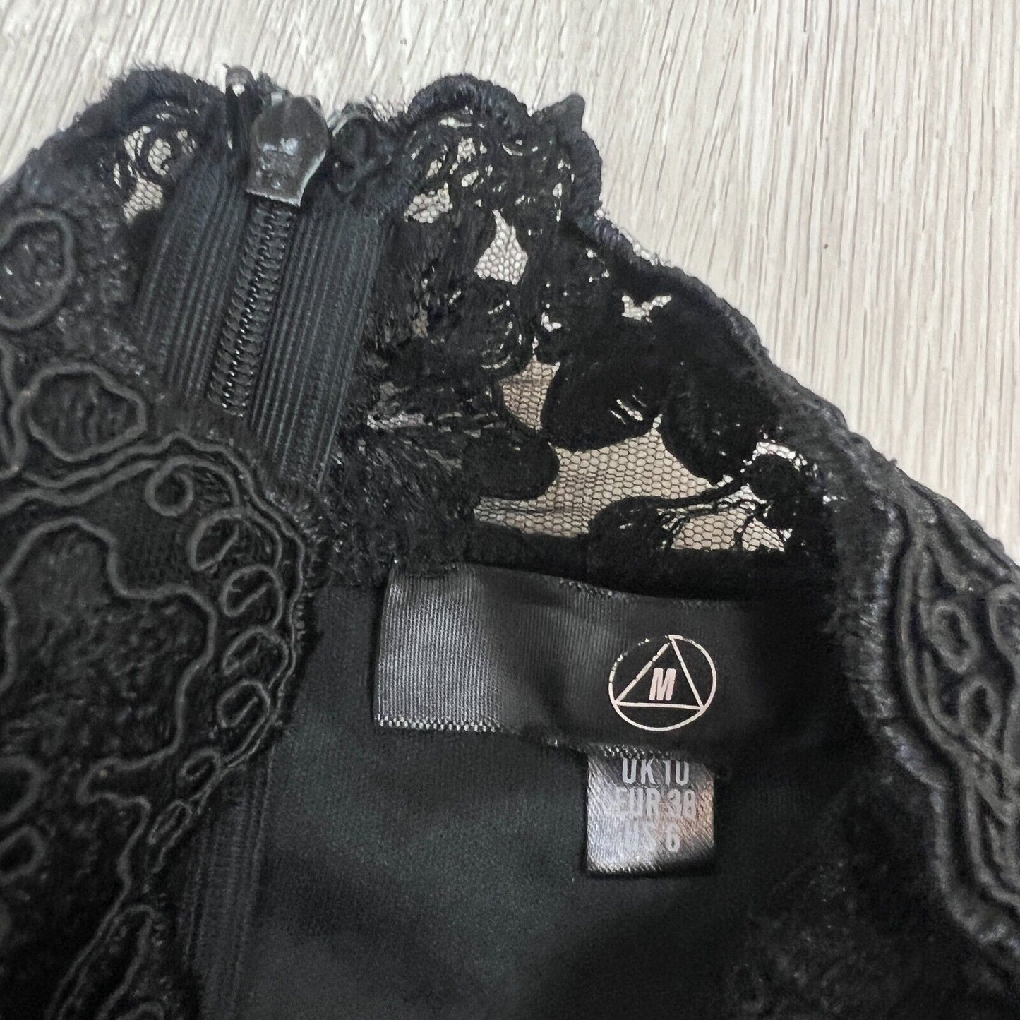 Missguided Womens Black Lace Fit & Flare Dress Size 10 UK