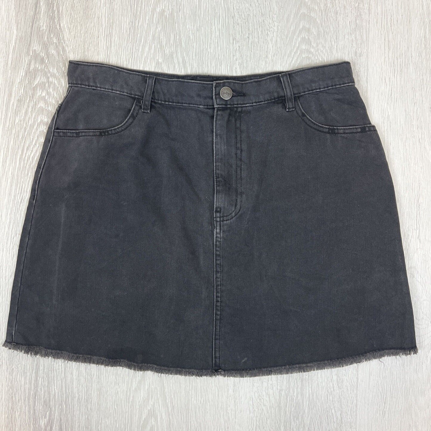 Sportsgirl Womens Black Denim Mini Skirt Size 14